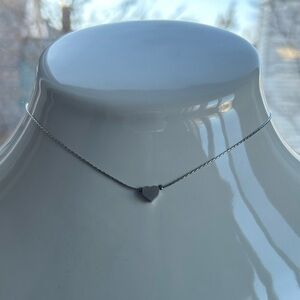 Metal heart necklace, dainty and small, pre owned